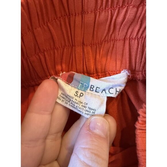 Free People Beach Ali Pants Rust Orange Flowy Pull-On Size S.P - Picture 8 of 8